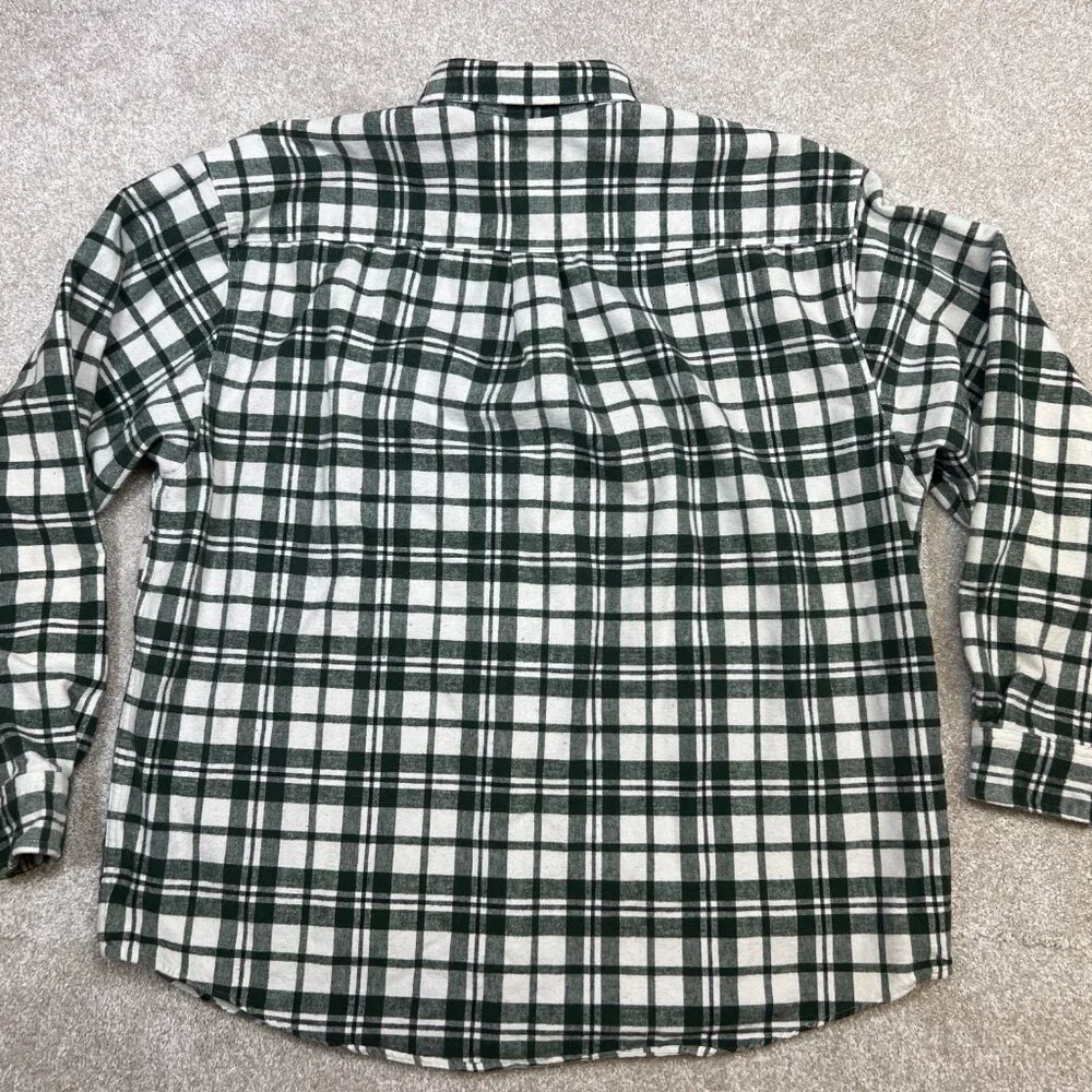 Vtg Eddie Bauer Men's Heavy Duty XL Flannel Long‎ Sleeve Button Up Thick Warm